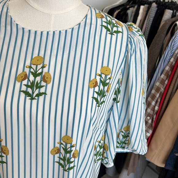 RHODE Wanda Dress Size XL Striped Floral Print Shopbop Exclusive Spring Summer - Picture 10 of 16